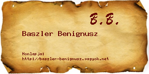 Baszler Benignusz névjegykártya